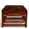 Erickson Sheesham Wood Contemporary Rectangle Coffee Table In Natural Teak Finish
