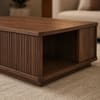 Telford Sheesham Wood Fluted Storage Coffee Table in Walnut Finish