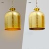Yoko Brass Finish Hammered Metal Pendants Light