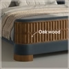 Heritage Cane Upholstered Queen Size Bed in Linen With Oak wood Frame