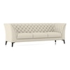 Weston 3 Seater Half Leather Sofa In Creme Fraiche Italian Leather