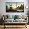 The Castle Decor Lord Buddha Meditation Wall Painting Wooden Framed 27x48 Inch (Style 27)