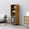 Hexa Engineered Wood Bookshelf Multipurpose Storage Rack in Giant Wood and Slate Grey Colour
