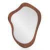 Oura Solid Wood Organic Wall Mirror in Teak Finish