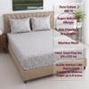 Creamy Beige floral Cotton  400 Tc Fitted  Super King Size Bedsheet With 2 Pillow Covers