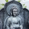 Leaf Buddha Antique Blue and Copper Fiber Glass Indoor Fountain