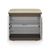 Baltoro Engineered Wood Shoe Rack with Seating in White Finish
