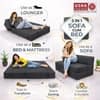 Usha Shriram Folding 3 Seater Double Foam Fold Out Sofa Cum Bedin Dark Grey Colour