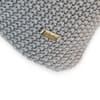 Moss Knit Light Grey Melange Cotton Knitted Decorative Cushion Cover 16 x 16 Inches
