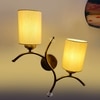 Devansh Metal Electric Wall Light in Gold Colour with off-white Shade Count of 2 Lights