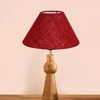 Devansh Maroon Jute Table Lamp With G Wood Natural Base (10X18 Inches)-36