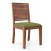 Julian 4 Seater Dining Table With Set Of 4 Oribi Upholstered Dining Chairs (Colour- Avocado Green, Finish- Teak)