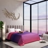 Stoa Paris Comforter for King Size Bed, 300 TC Ultra Satin Fabric  Pink Indigo