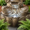 Gold Fiber Glass Lotus Ganesha Indoor Water Fountain