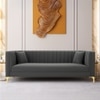 Texude Velvet 3 Seater Sofa in Dark Grey Colour