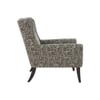 Joan Printed Canvas Geometry Fabric Wing Chair in Green Colour