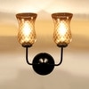 Devansh Metal Electric Wall Light in black Colour with Lavender Shade Count of 2 Lights