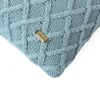 Crest Blue Grey Cotton Knitted Cushion Cover 12X20 Inches