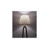 Cavern Wooden Floor Lamp with Brown Base and Jute Fabric Lampshade