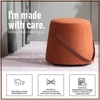 Hoist Collection Pouf With Faux Leather Strap in Tan Color