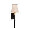 Devansh Metal Electric Wall Light in Black Colour with Beige Shade Count of 1 Light