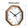 Octagonal Wooden Wall Clock with Dual Index