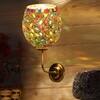 Devansh Metal Electric Wall Light in Gold Colour with Multicolor Shade Count of 1 Light