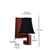 Devansh Wood Wall Mounted Lamp With Black Cotton Shade