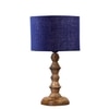 Devansh Blue Jute Table Lamp With Wood Natural Base (7X7X15.5 Inches)-13