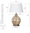 Idonia Nickel And Amber Finish Table Lamp With White Shade
