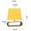 Devansh Yellow Cotton Table Lamp With  Wood Natural Base -6