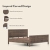Baori Solid Wood King Size Nonstorage Bed In Danish Walnut Finish