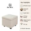 Doe Buck Hutcheson Upholstered Storage Ottoman Cube in Off White Colour