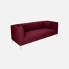 Texude Velvet 3 Seater Sofa in Maroon Colour