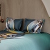 Stoa Paris Super King Size 100% Cotton Bedsheet with 2 Pillow Covers  Size Deep Aqua, Golden Yellow