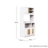 Hexa Red Crockery Unit Multipurpose Wooden Cabinet in Frosty White Colour