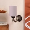 Devansh Metal Electric Wall Light in Antique Gold Colour with Grey Shade Count of 1 Light