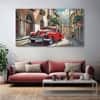 The Castle Decor Vintage Car Wall Painting Wooden Framed Digital Painting 27x48 Inch (Style 2)