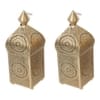 Hanging Etching Square Lantern Set Of 2 In Gold Colour