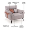 Jonas 1 Seater Leatherette Sole in Oyster Grey Colour