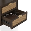 Strava Solid Wood and Cane Study and bookshelf with in Dark chestnut Finish