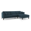 Lewis Sectional Sofa (Colour : Sea Port Blue Velvet, Cushion : Soft, Seater : Right Aligned 3 Seater + Right Aligned Chaise)