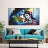 The Castle Decor Radha Krishna Spiritual Wall Art Framed Painting 27x48 Inch (Style 10)