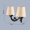 Devansh Metal Electric Wall Light in Antique Gold Colour with off-white Shade Count of 2 Lights