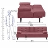 Horizon 3 Seater Sofa Bed Cum In Dark Pink Colour
