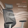 Marvel Ergonomic High Back Study Chair with Headrest in Grey Colour