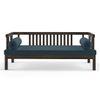 Milton Diwan in American Walnut Finish with Blue Fabric Colour
