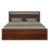 Vrinda Solid Wood Queen  Size Bed With Hydraulic Storage (Honey Oak Finish)