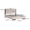 Jacklin Upholstered Queen Size Non Storage Bed in Cloud Beige and Walnut Brown
