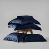 Stoa Paris 300 Tc Satin Bedsheet Super King Size Bed with Pillow Covers in Mystique Blue